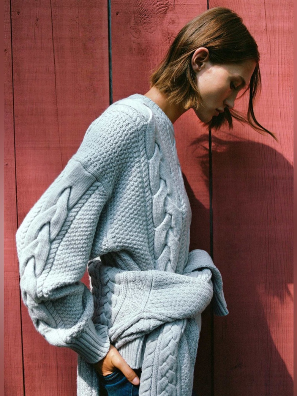 Aritzia Heritage Knit Merino Wool Crew Knit Sweater